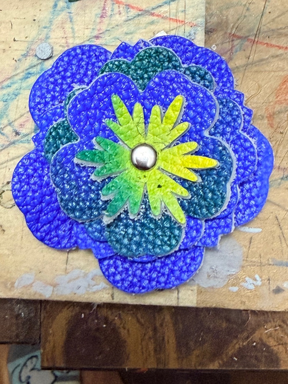 Handmade Tie-dyed Floral Bag Charm